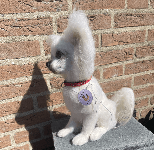 Naaldvilt hond wit